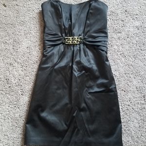 Black strapless dress